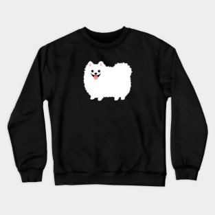 Fluffy White Pomeranian Cartoon Dog Crewneck Sweatshirt